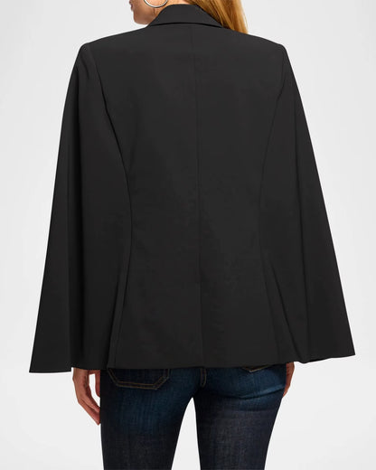 OUDINA High Quality Fashion Cape Style One Button Casual Elegant Suit Jacket Formal Office Lady Classic Blazers for Ladies