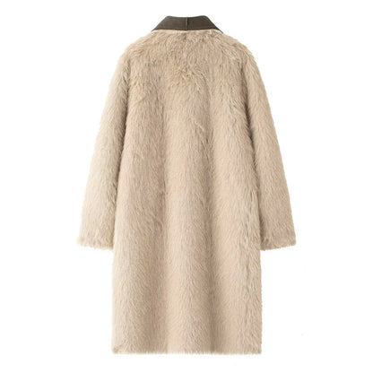 OUDINA New Arrivals Women Clothing Winter Warm Double-Sided Long Coat Women'S Faux Fur Coats