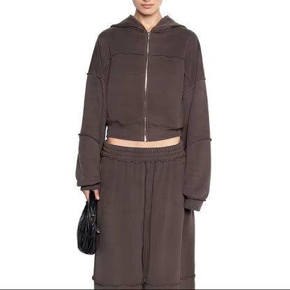 OUDINA New Fashionable Embroidered Women Sets Two Piece Casual Long Sleeve Hoodies Straight Pants Set