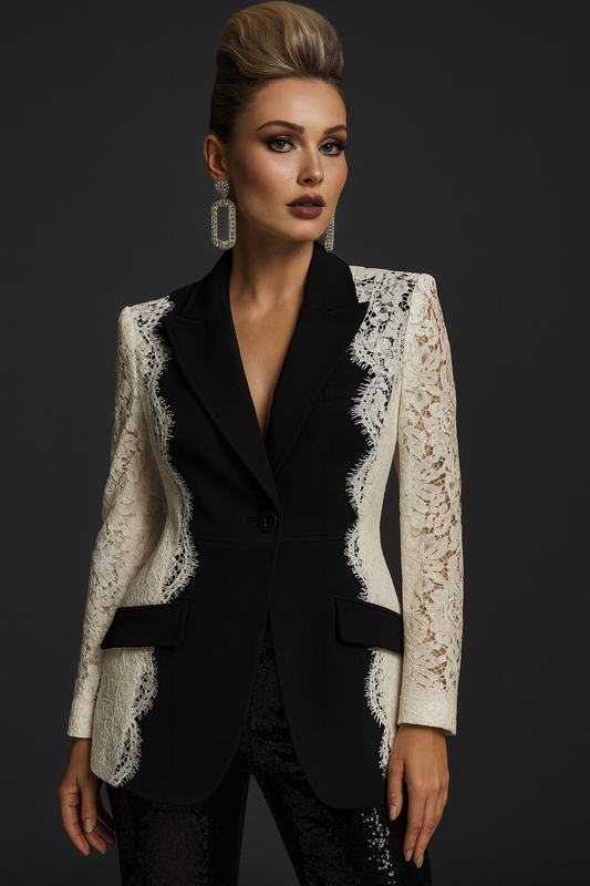 Lace Panel Blazer