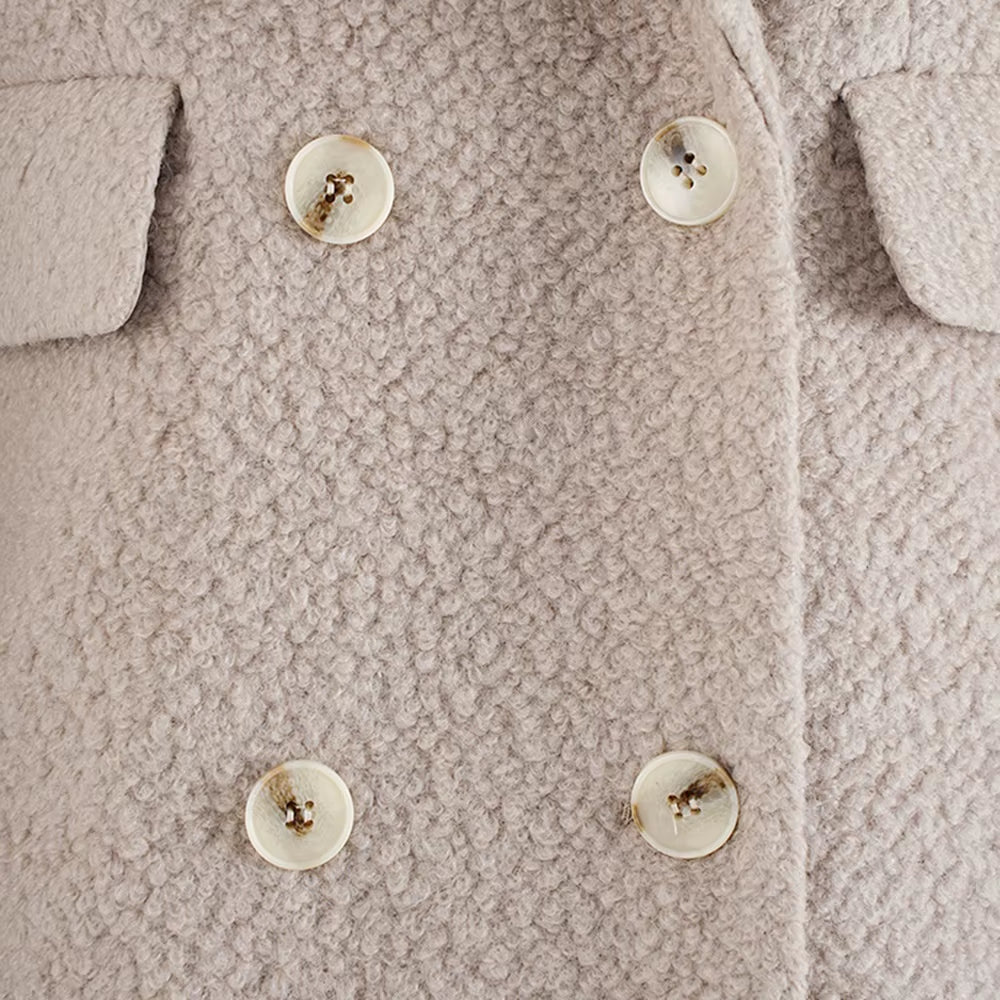 OUDINA Fashion Ladies Autumn Winter Scarf Shawl Elegant Woolen Coat Trench Long Coats for Women