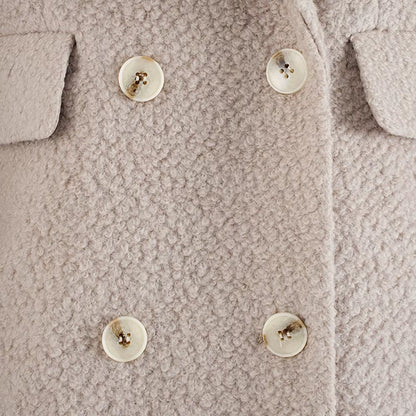 OUDINA Fashion Ladies Autumn Winter Scarf Shawl Elegant Woolen Coat Trench Long Coats for Women