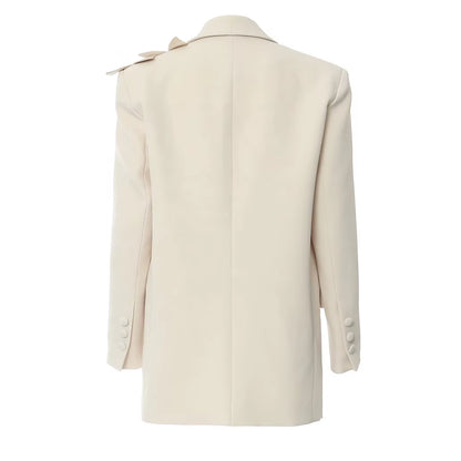 OUDINA New Fashion Heavy Butterfly Flower Staggered Loose Suit Jacket Blazer Formal Blazers Ladies Women