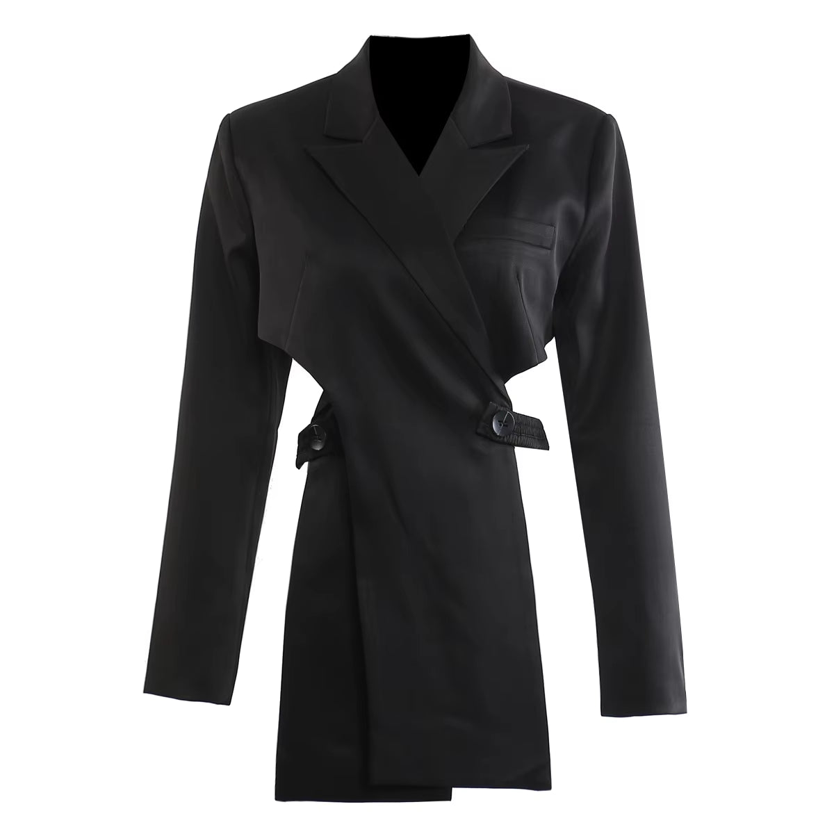 OUDINA Fashion Casual Backless Cut Irregular Women'S Blazer Jacket Simple Ladies Blazers Elegant Blazers for Women