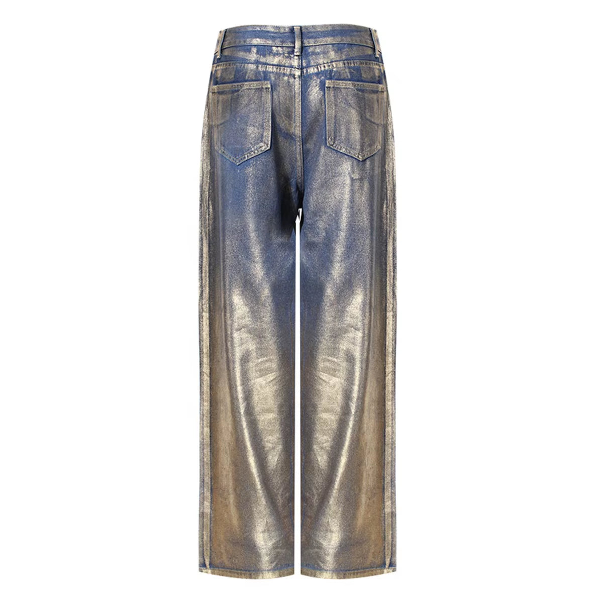 OUDINA Hot Sale Fashion Casual Women'S Denim Pants Print Shiny Denim Jeans Loose Long Jeans for Women