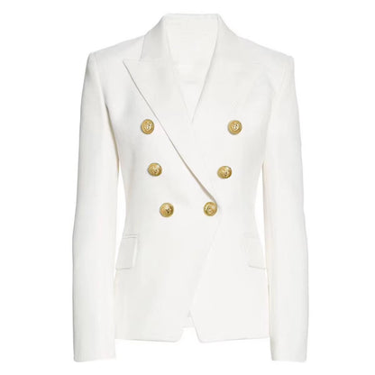 OUIDNA Fashionable Womens New Products Casual Long Sleeve Button Double-Breasted Blazers Dress Solid Woman Blazer Jacket