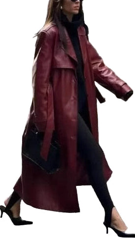 Solid Elegant Long Trench Coat