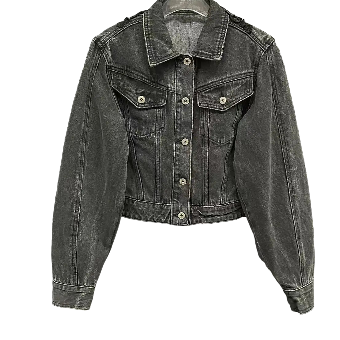  Lace Bow Mini Denim Jacket Skirt Set