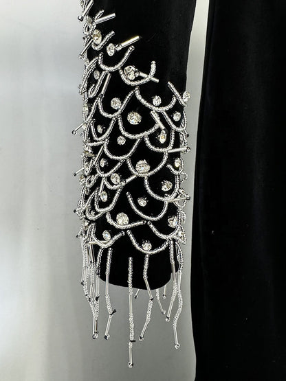 Valeta Gown - Exquisite Floor-Length Evening Dress with Crystal Embellishments