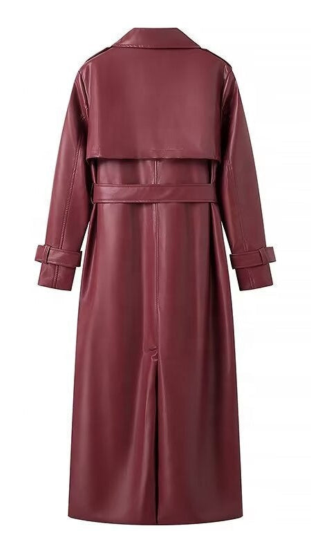 Solid Elegant Long Trench Coat