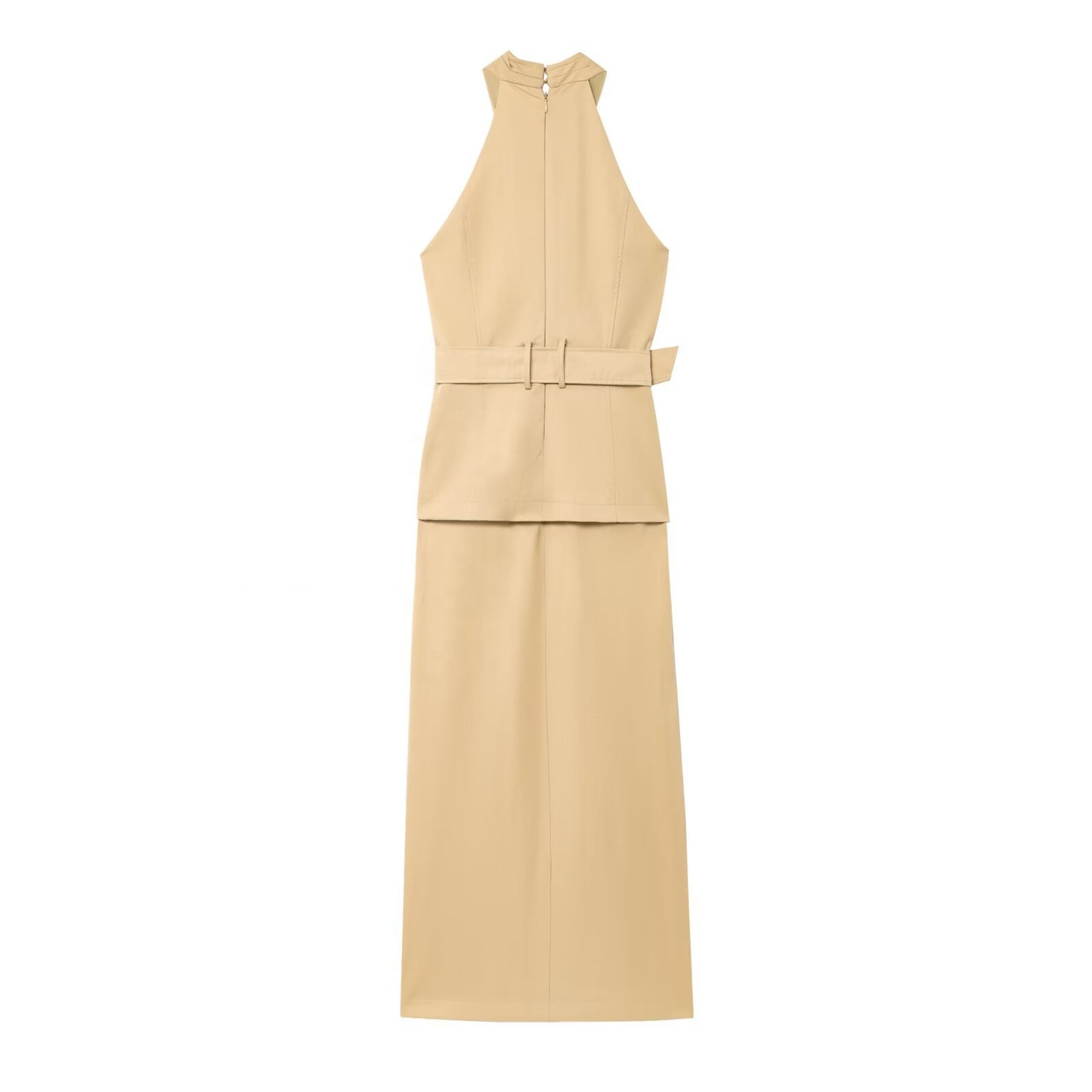 Sandstone Halter Midi Dress