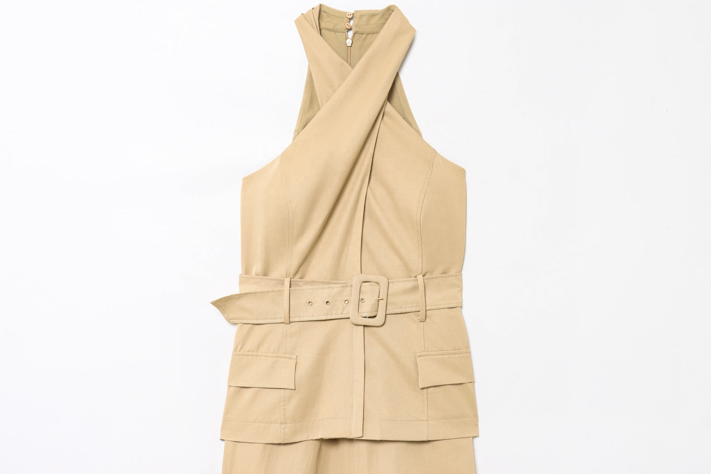 Sandstone Halter Midi Dress