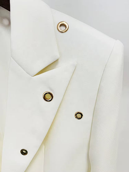 OUDINA Fashionable Elegant Simple Two Piece Suit for Women Beads Women'S Blazers Suits Casual Women Suits