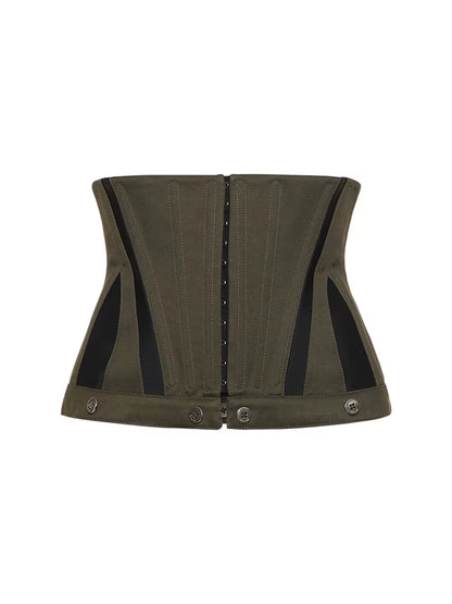 OUDINA Streetwear Wholesale Fishbone Stereotyped Green Loose High Waist Wide Leg Pants Trousers Womens Cargo Pants