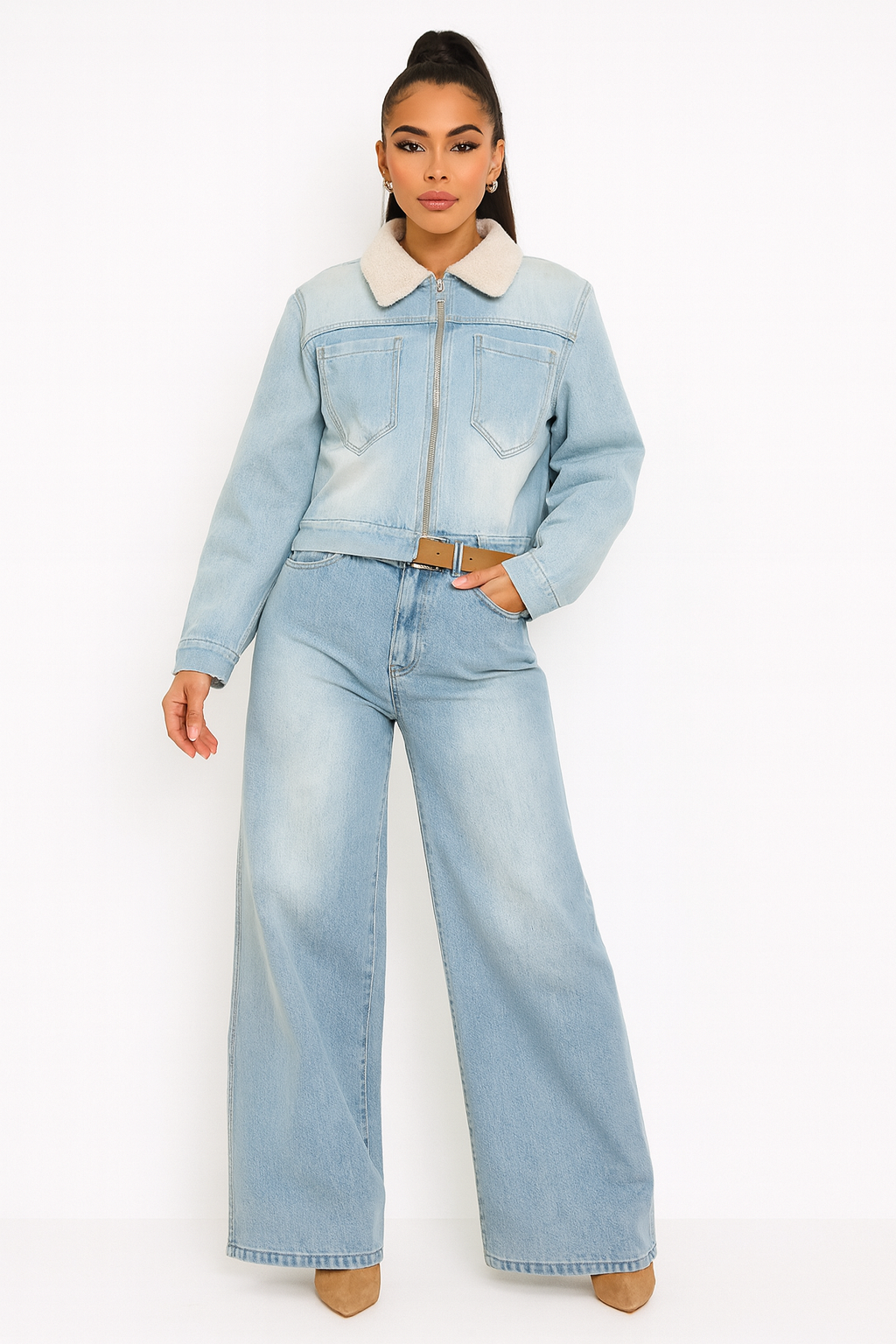 Street Wear Top and Jean Pants Set