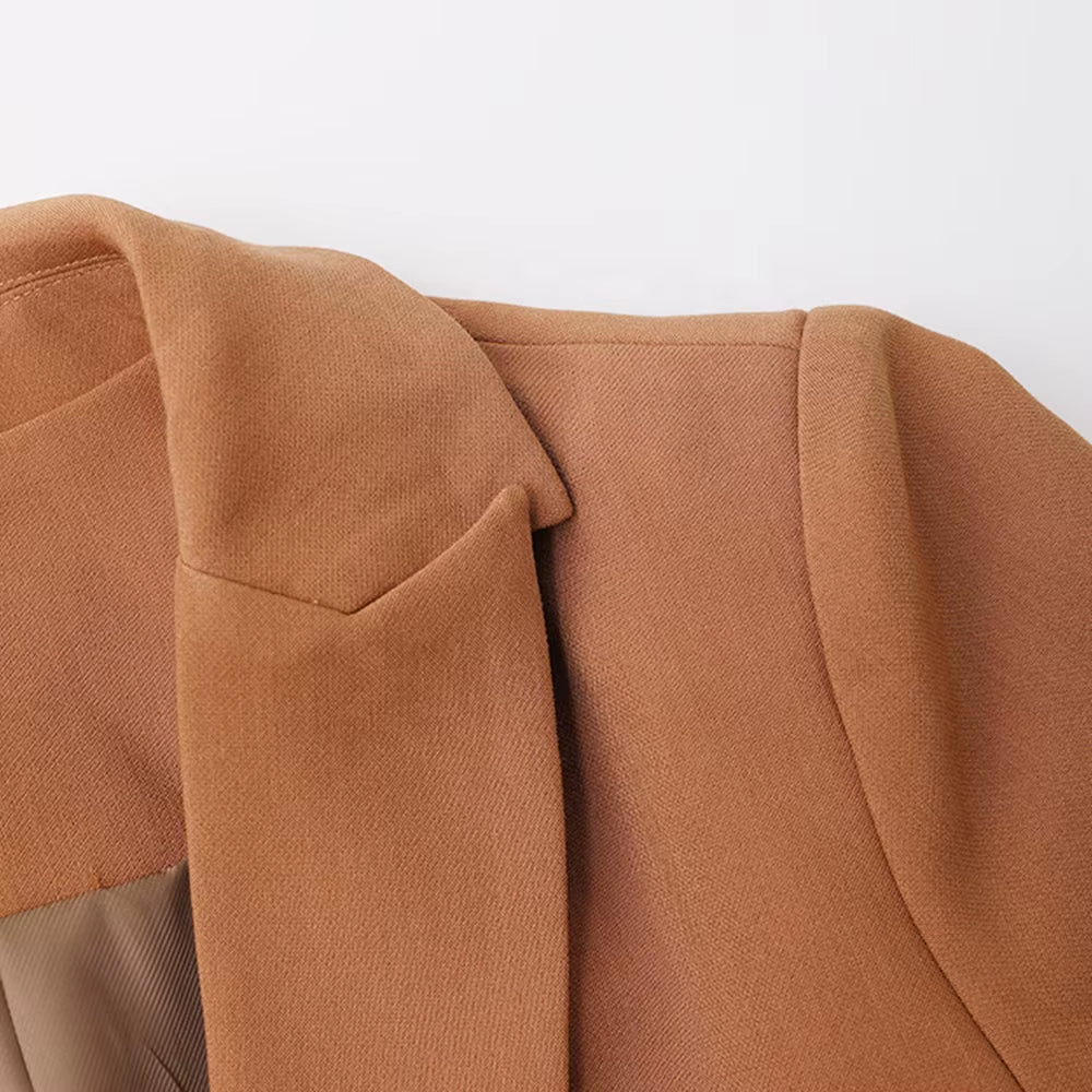 OUDINA New Elegant Simple Suit Jacket for Women Deconstruction Design Hollow Loose Fashion Top Blazers Ladies