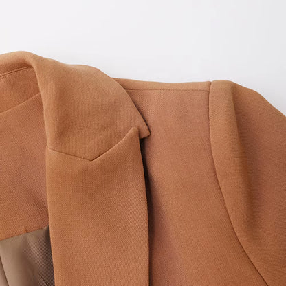 OUDINA New Elegant Simple Suit Jacket for Women Deconstruction Design Hollow Loose Fashion Top Blazers Ladies