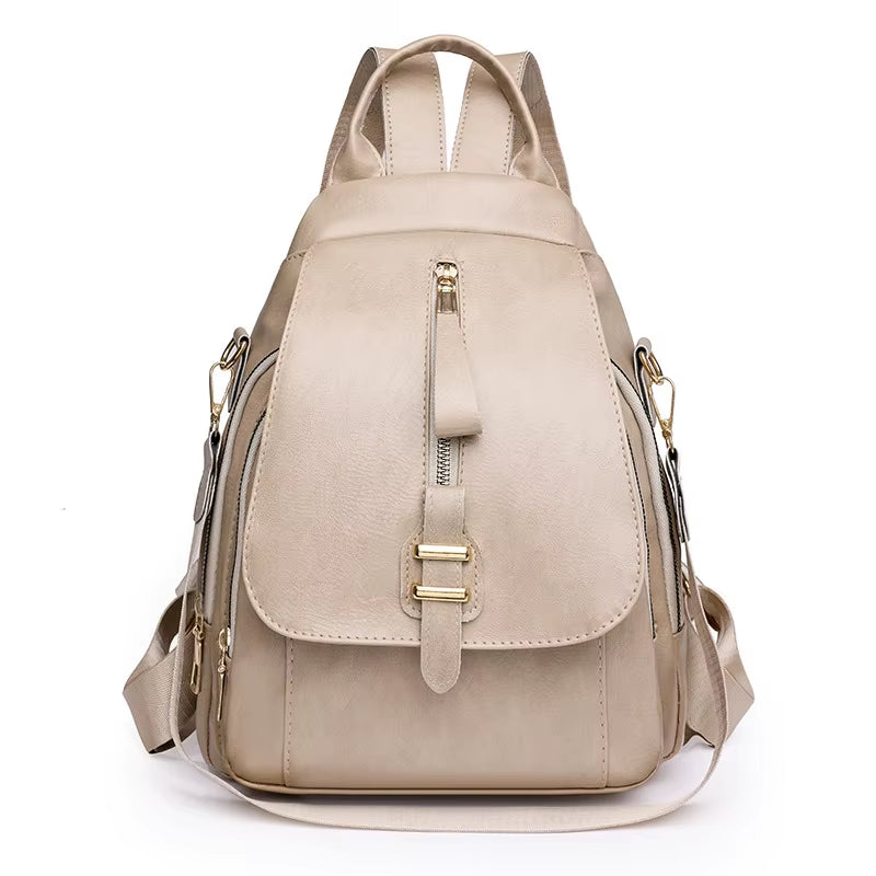 2024 New Women Leather Backpacks Vintage Shoulder Bag Female Backpack Ladies Travel Backpack School Bags for Girls Bagpack