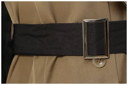 OUDINA Wholesale Women'S Jackets Casual Pleated Contrasting Color Irregular Windbreaker Coat Long Jackets for Women