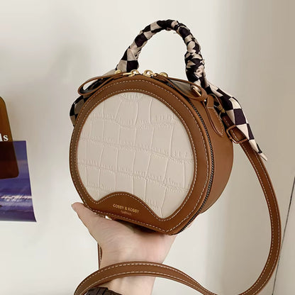 Stone Pattern Women Bag New Fashion Girl Handbag Personality PU Single Ladies Shoulder Crossbody Small round Bag
