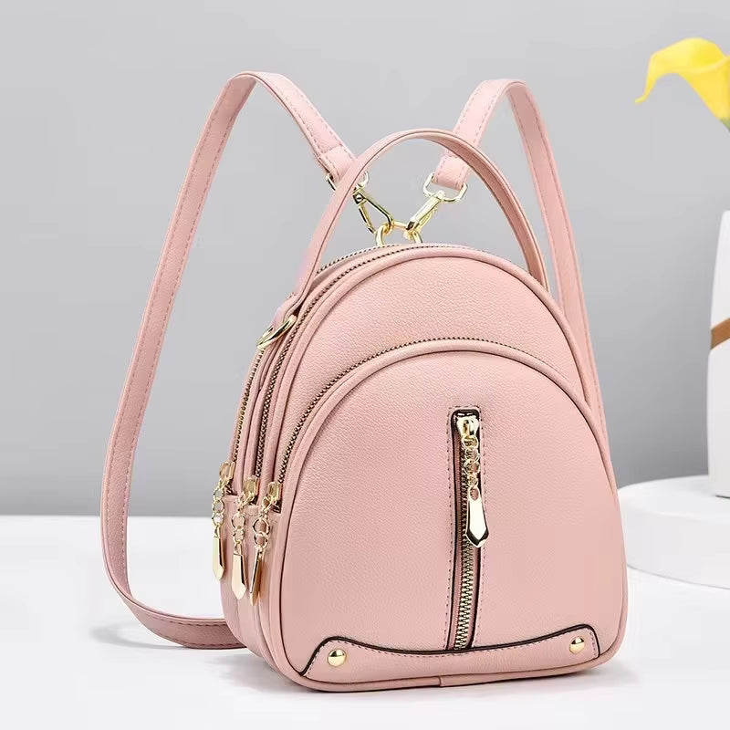 Backpack Female New Backpacks for Women Black Travel Backpack Soft Leather School Bags for Teenage Girls