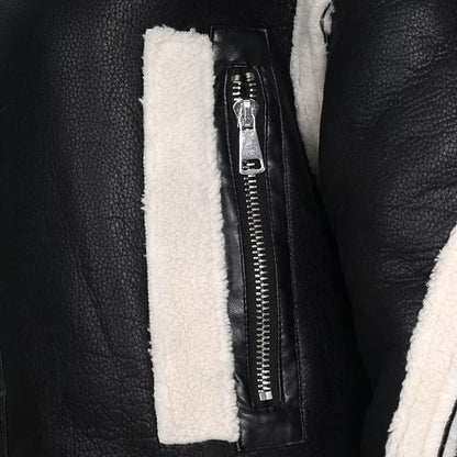 OUDINA New Style Thick Cotton PU Leather Motorcycle Lamb Wool Coats Jacket Winter Coat for Women