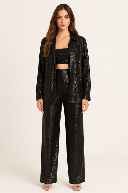 Pink Sequin Bandeau 3 piece set