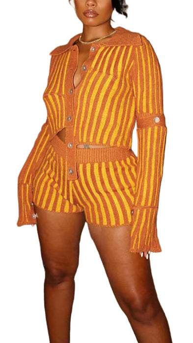 Top Knit Shorts 2 Piece Set 
