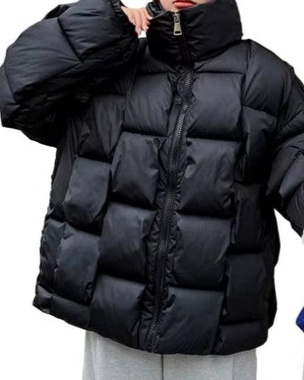 OUDINA Womens Winter and Autumn Coat Loose Horn Sleeves Cropped Warm Thick Cotton Coats for Women