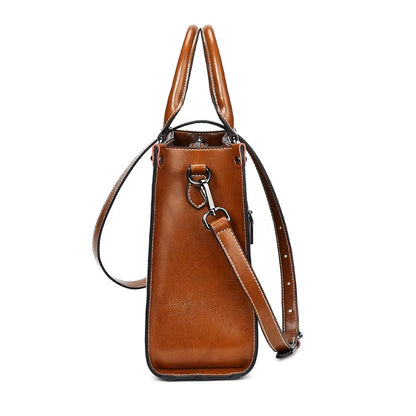 Westal High Quality Oil Wax Leather Handbags Vintage Women Laptop Bag Shoulder Messenger Bag Handbag Crossbody Bag