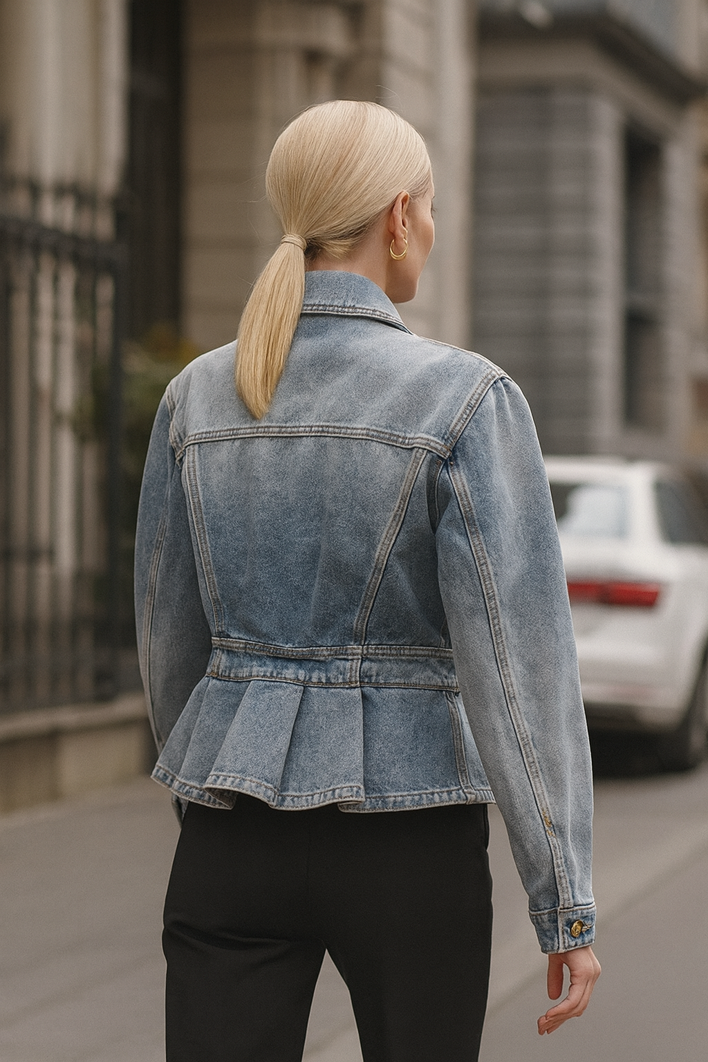 Peplum Denim Jacket