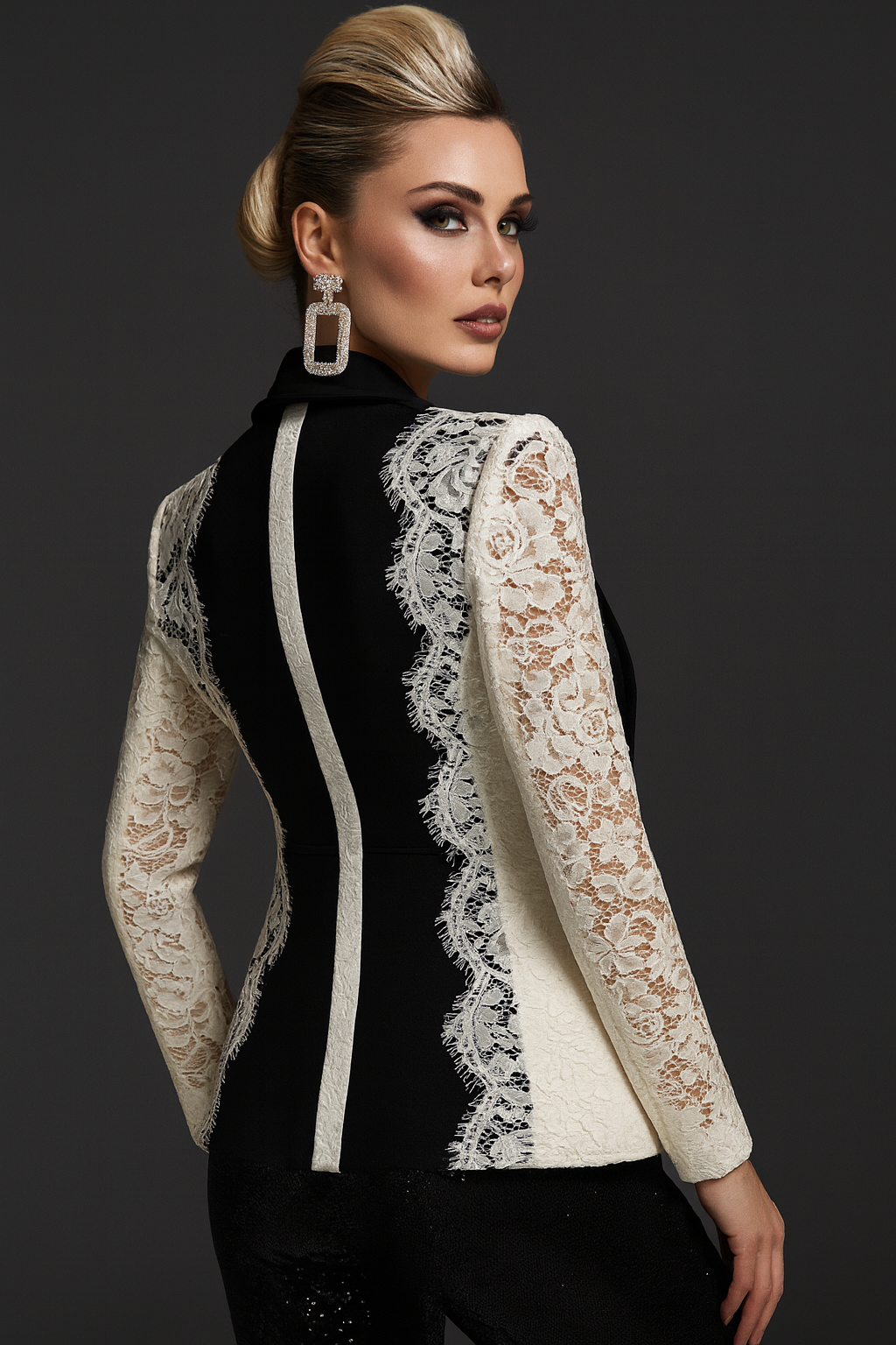 Lace Panel Blazer