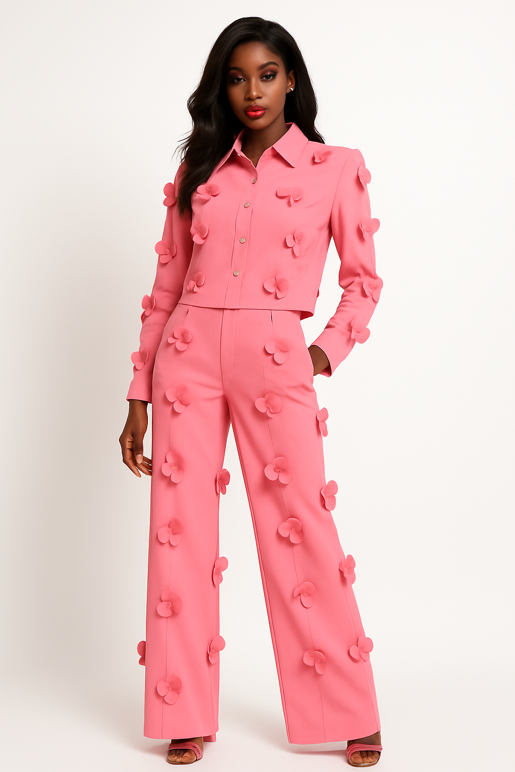 Elevate Your Style with the Petal Power Suit - Elegant 2-Piece Set for Women