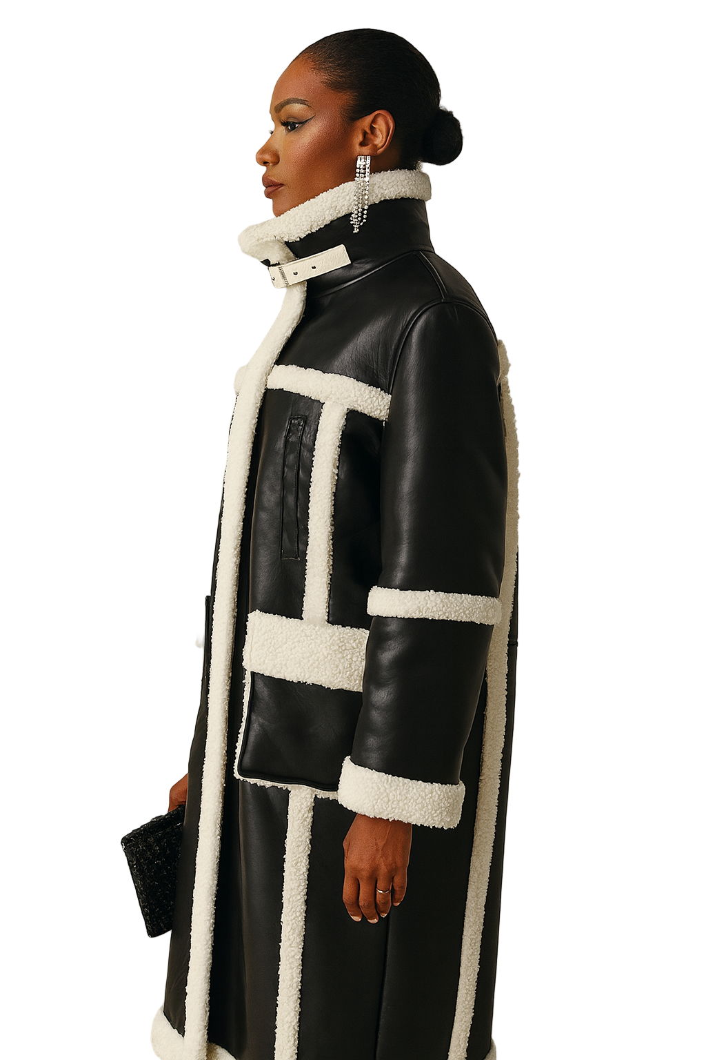 Vintage Fur Coat Lamb Wool Loose Cotton Leather Trench Jacket