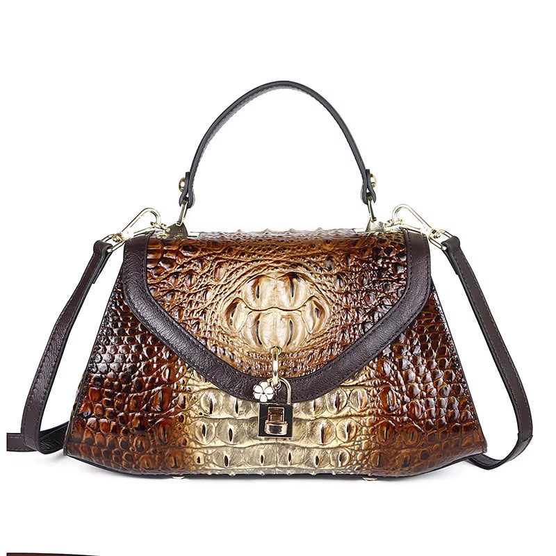 Custom Crocodile Print Women Leather Handbag Ladies Shoulder Crossbody Bags Genuine Leather Women Bag Handbags