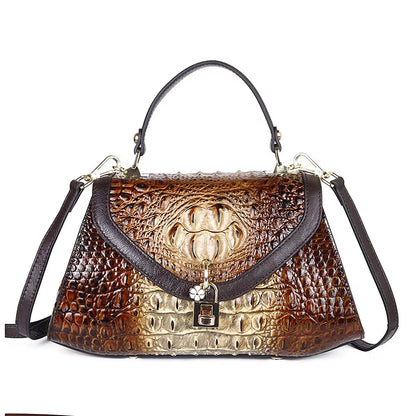 Custom Crocodile Print Women Leather Handbag Ladies Shoulder Crossbody Bags Genuine Leather Women Bag Handbags