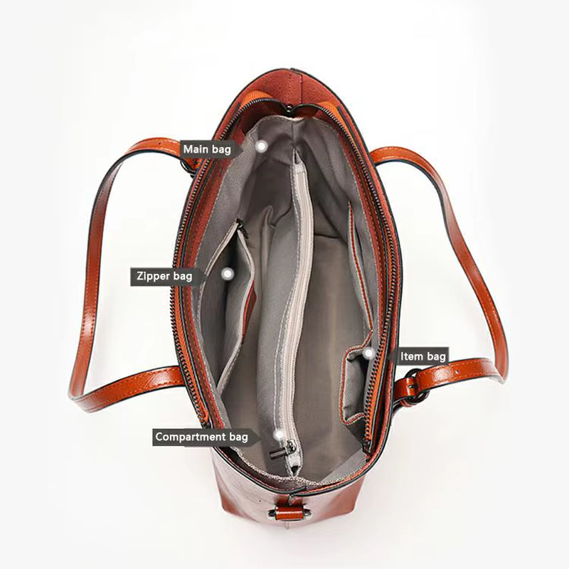 WESTAL Vintage Office Computer Work Small Purse Women Handbag 14 Inch Laptop Bag Leather Tote Bag