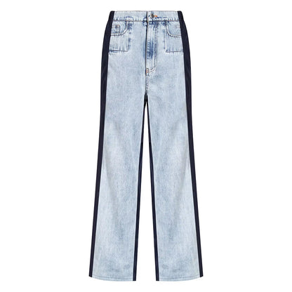 OUDINA New Wholesale Casual Oversized Wide Leg Pants High Waist Jean Woman Custom Denim Jeans Pants