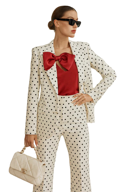 White - Polka Glam PowerSuit