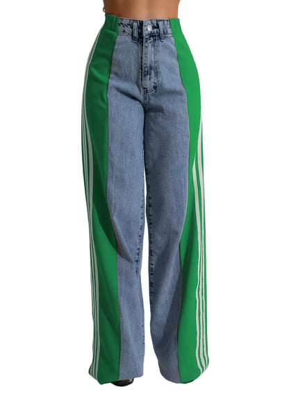 OUDINA Trend Hot Selling Both Sides Tassel Printed Fringed Trousers Casual Pants for Women