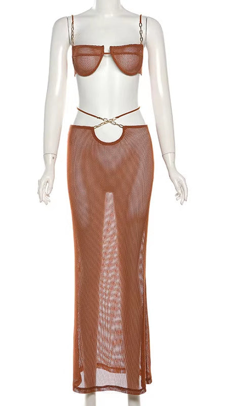  Lace-Up 2-Piece Skirt Sets 