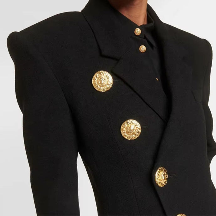 Pearl Button Black Blazers 