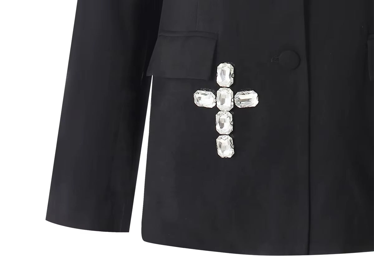 OUDINA Fashion Design Sense Waist Cut Temperament Suit Jacket Femme Ladies Blazers Women