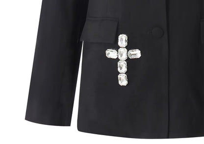 OUDINA Fashion Design Sense Waist Cut Temperament Suit Jacket Femme Ladies Blazers Women