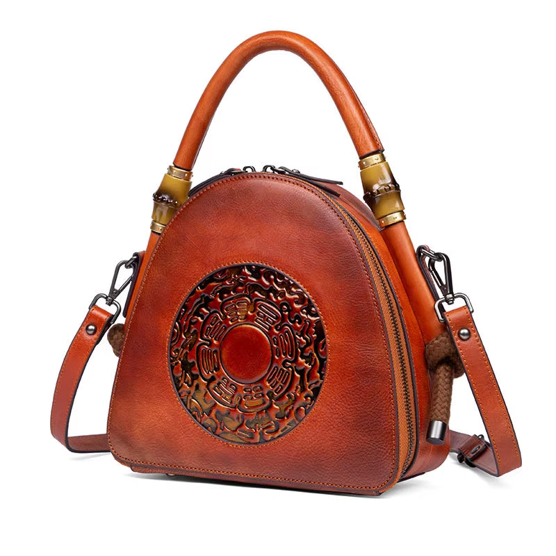 WESTAL Luxury Handmade Embossed Crossbody Bags Women Retro Shell Handbags Women Shoulder Bag Ladies Genuine Leather Handbag