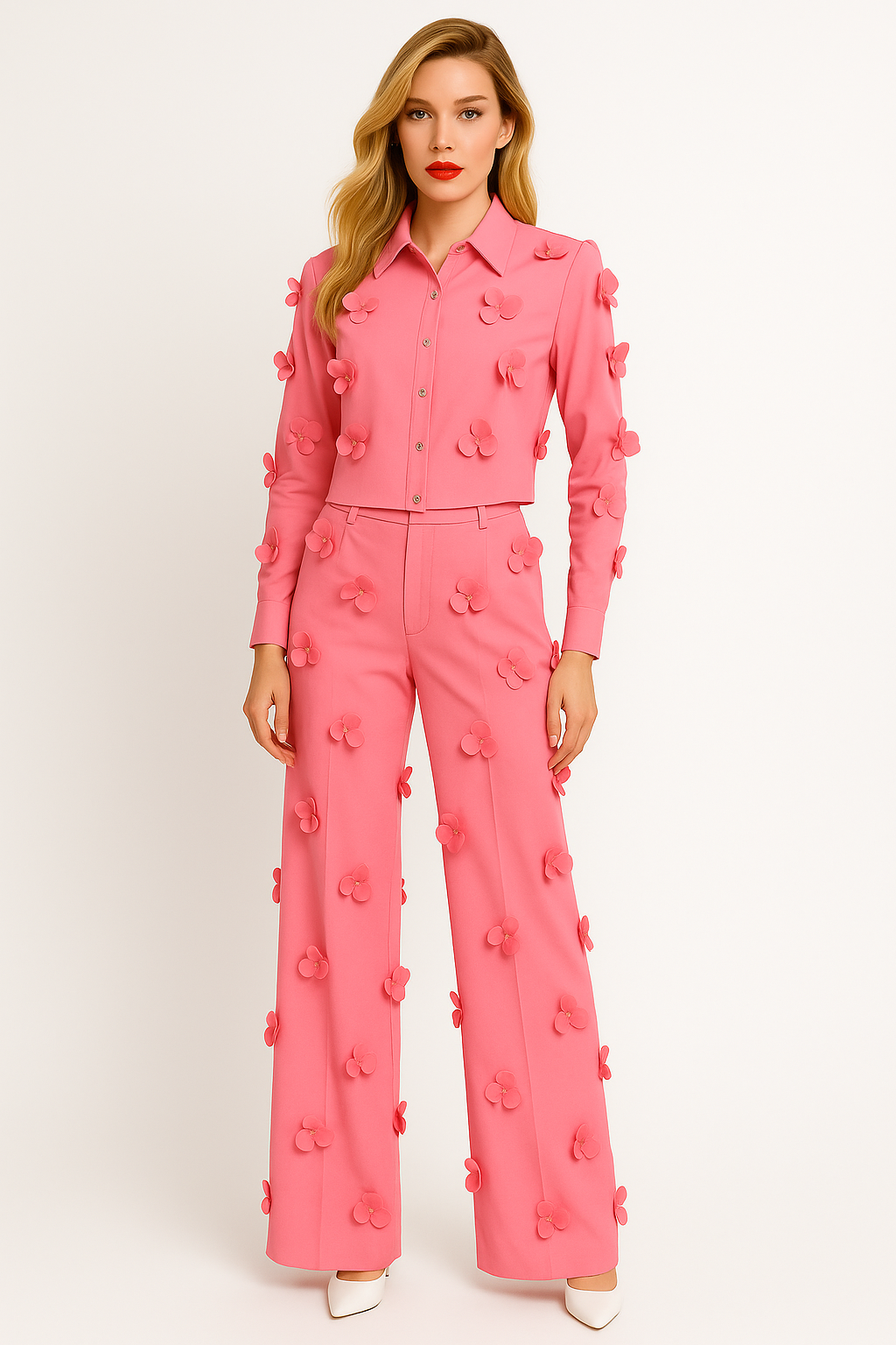 Elevate Your Style with the Petal Power Suit - Elegant 2-Piece Set for Women