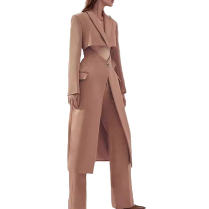 OUDINA New Elegant Simple Suit Jacket for Women Deconstruction Design Hollow Loose Fashion Top Blazers Ladies