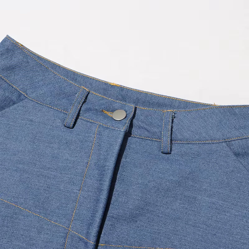 OUDINA Wholesale Fashion High Waist Straight-Leg Jean Pants Casual Jeans Trousers for Women