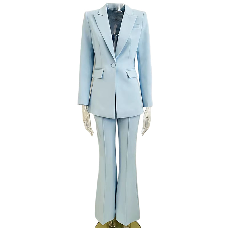 OUDINA Fashionable Wholesale Business One Button Office Formal Jacket Blazer Two Piece Pants Blazers Suit & Tuxedo Women'S Suits