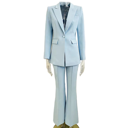 OUDINA Fashionable Wholesale Business One Button Office Formal Jacket Blazer Two Piece Pants Blazers Suit & Tuxedo Women'S Suits